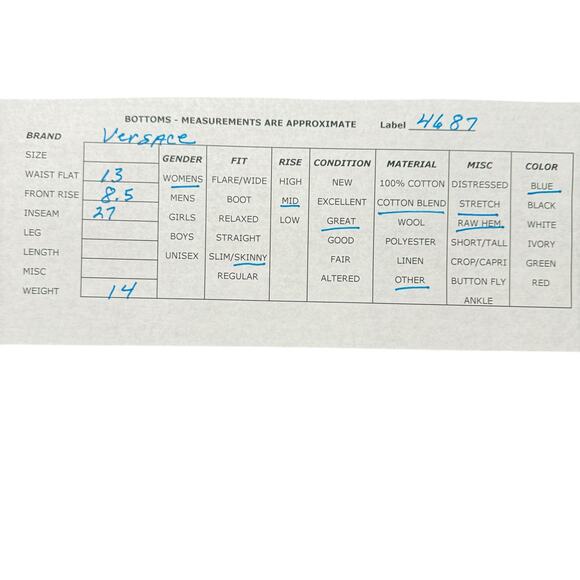 Versace V 1969 Skinny Raw Hem Jeans Women's Mid Rise Med Wash Distressed 26 - Picture 8 of 8